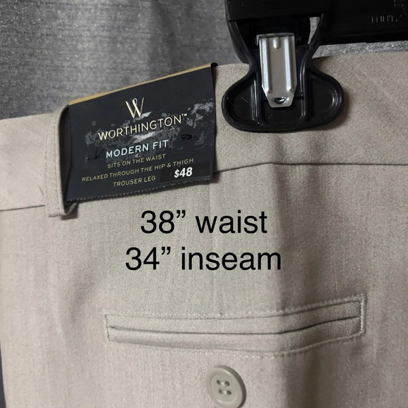 NWT Worthington Women’s Size 17 Dress Pants Khaki Tan 38in waist 34in inseam - Picture 7 of 7